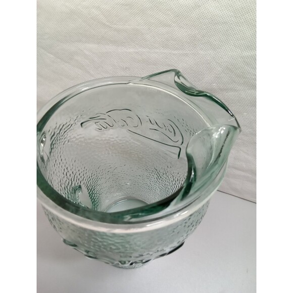 Coca-Cola Green Pebbled Glass Pitcher w/ Ice Lip & Handle 64 oz. Vintage‎ - Picture 4 of 7